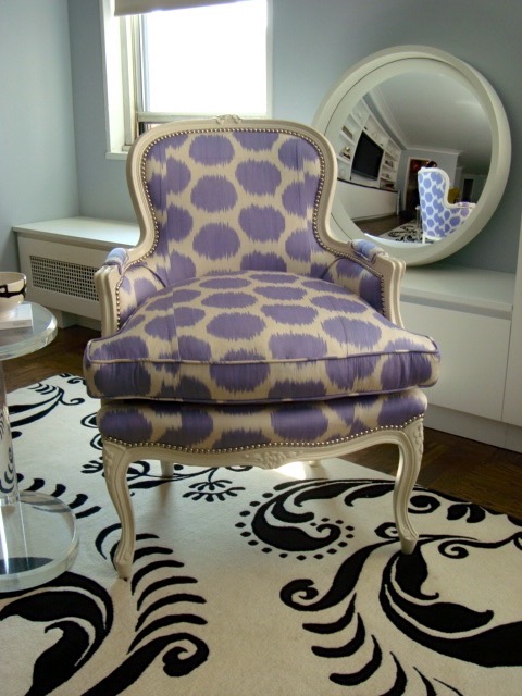 Purple Dotted Club Chair